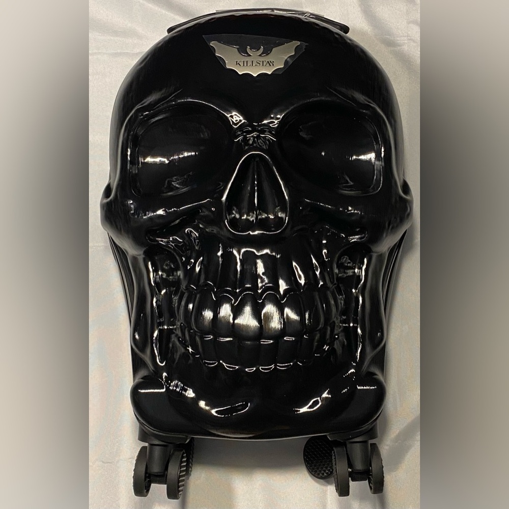 Killstar Tomb Travel Black Skull Suitcase